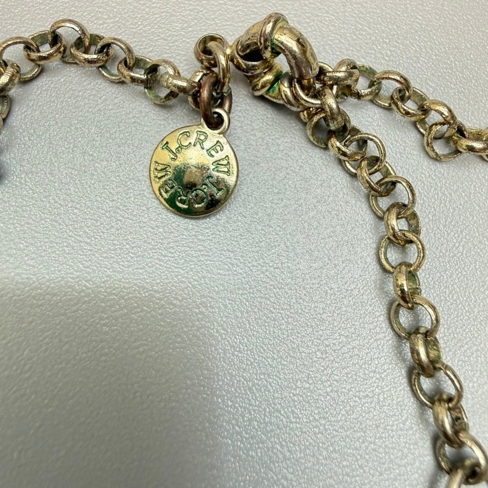 J Crew Chunky Long Bib Necklace 23" Adjustable Green Blue Acrylic Circle Beads - Picture 4 of 10